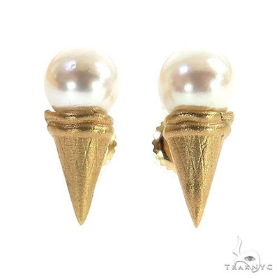 Freshwater Pearl Ice Cream Cone Earrings 69008 - Image 1