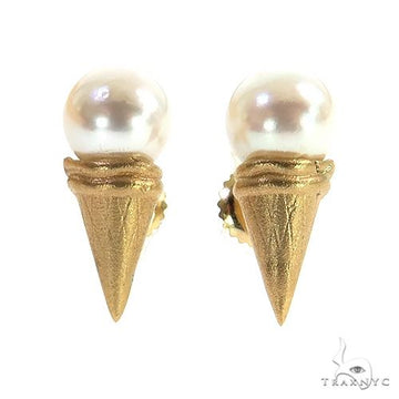 Freshwater Pearl Ice Cream Cone Earrings 69008 - Image 1
