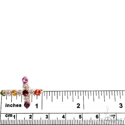 Fruit Loop Diamond Sapphire Cross Pendant 67004 - Image 6