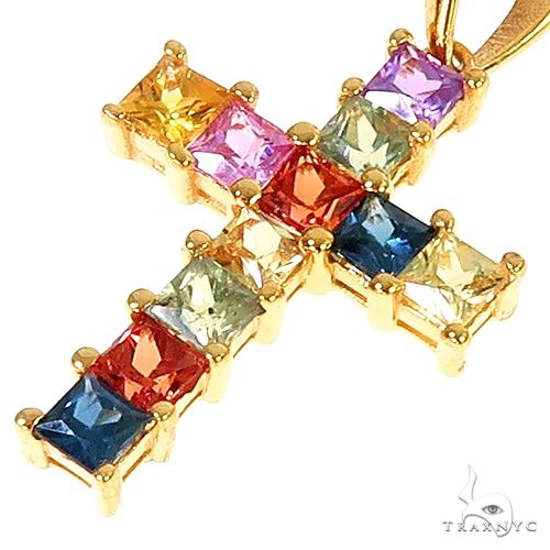 14K Gold Fruit Loop Princess Cut Cross, photo 3 of 6
