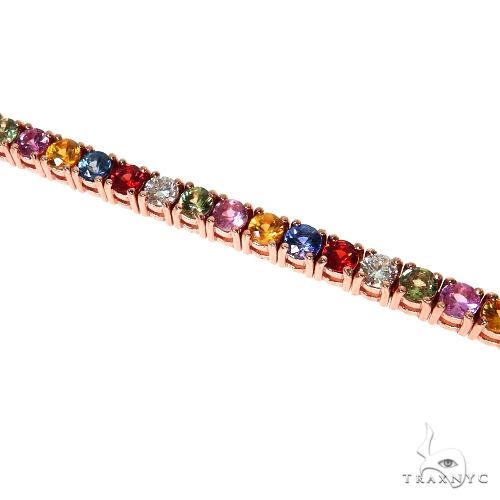 Fruit Loop Sapphire Diamond Tennis Chain Bracelet 67575 - Image 3