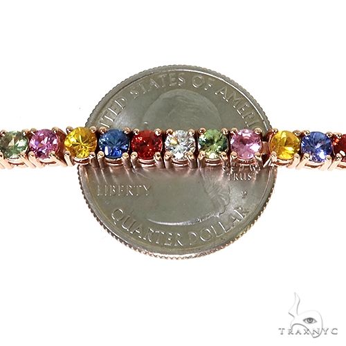 Fruit Loop Sapphire Diamond Tennis Chain Bracelet | TraxNYC