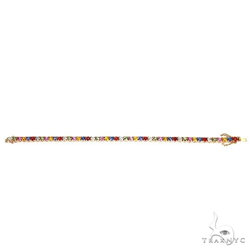 Fruit Loop Sapphire Diamond Tennis Chain Bracelet 67575 - Image 5