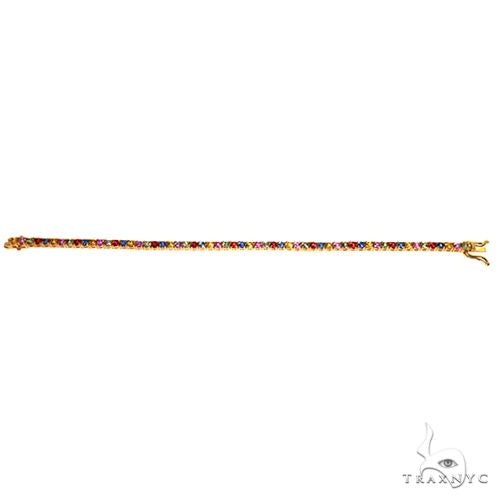14K Gold Fruit Loop Sapphire Tennis Bracelet, photo 4 of 7