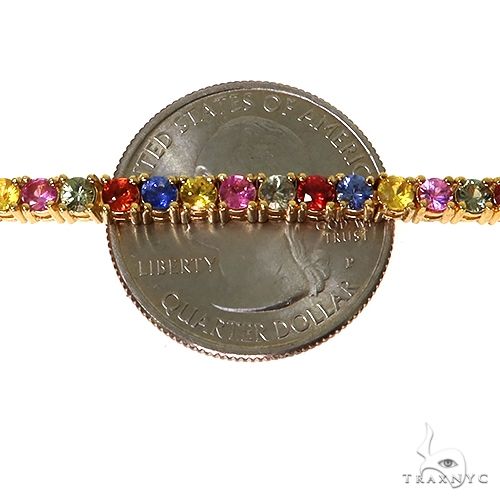 14K Gold Fruit Loop Sapphire Tennis Bracelet, photo 5 of 7