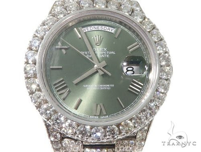 Full Diamond 18K White Gold Day-Date Rolex Presidential Watch 64056 - Image 1