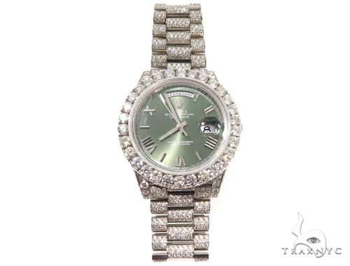 Full Diamond 18K White Gold Day-Date Rolex Presidential Watch 64056 - Image 2