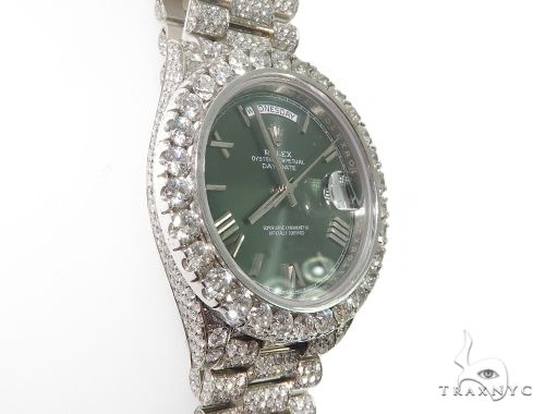 Full Diamond 18K White Gold Day-Date Rolex Presidential Watch 64056 - Image 4