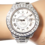 Full Diamond 18K White Gold Ivory Dial Sky -Dweller 64107 - Image 13