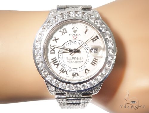 Full Diamond 18K White Gold Ivory Dial Sky -Dweller 64107 - Image 13