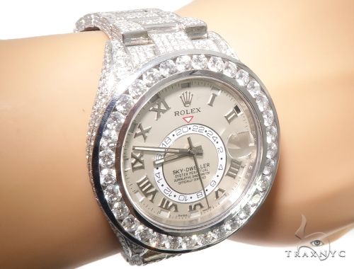 Full Diamond 18K White Gold Ivory Dial Sky -Dweller 64107 - Image 15