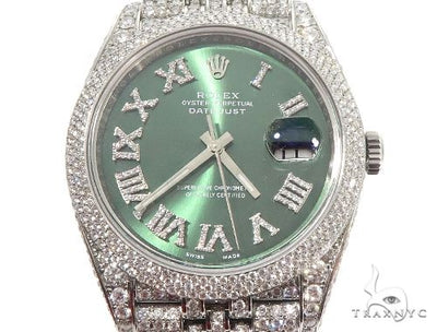 Full Diamond 41mm Date Just Rolex Watch 64055 - Image 1