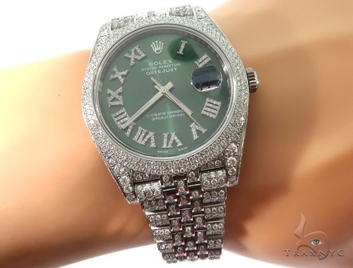 Full Diamond 41mm Date Just Rolex Watch 64055 - Image 7