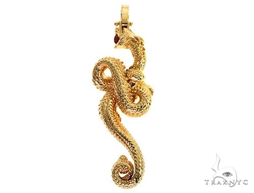 14K Gold Fully 3D Dragon Pendant, photo 3 of 7