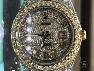 Fully Iced 41mm Two Tone Stainless Steel and 18K Yellow Gold Datejust II Rolex Watch 63896 - Image 1