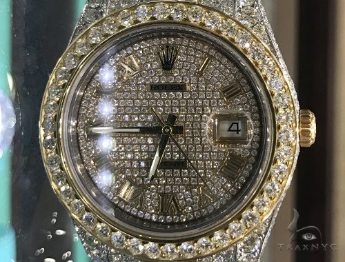 Fully Iced 41mm Two Tone Stainless Steel and 18K Yellow Gold Datejust II Rolex Watch 63896 - Image 1