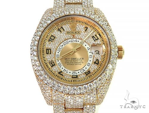 Fully Iced Out Sky-Dweller Oyster Perpetual Rolex Watch 66263 - Image 1