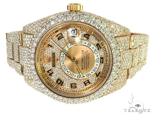 Fully Iced Out Sky-Dweller Oyster Perpetual Rolex Watch 66263 - Image 2