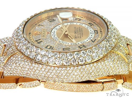 Fully Iced Out Sky-Dweller Oyster Perpetual Rolex Watch 66263 - Image 5