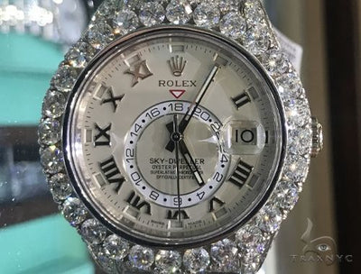 Fully Iced White Gold Sky-Dweller Rolex Watch 63897 - Image 1