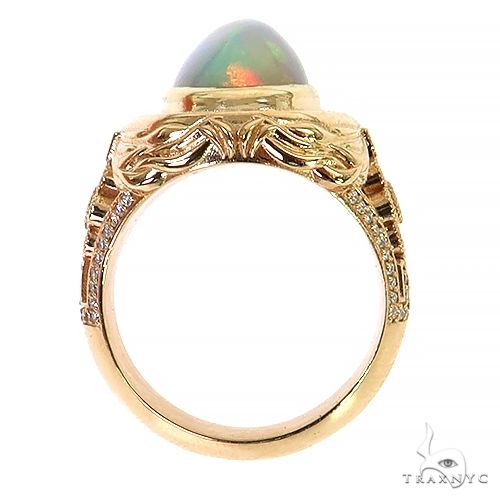 14K Gold Galaxy Opal Diamond Ring, photo 5 of 6