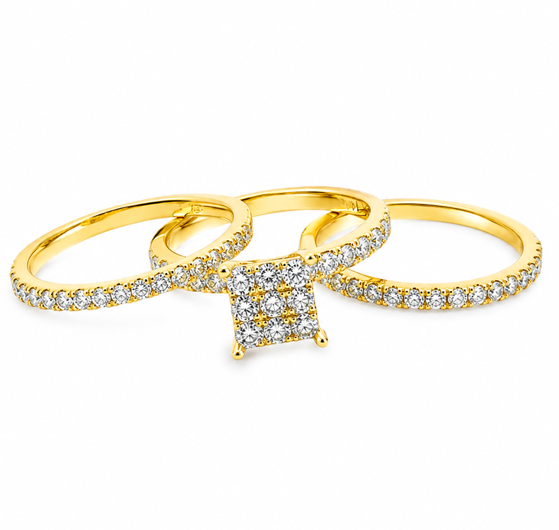 Galina Wedding Ring Set in 14K gold, view 7