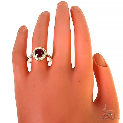 Garnet Diamond Halo Ring 45601 - Image 6