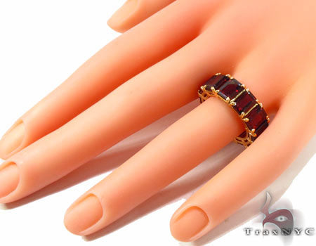 Custom Flawless Red Garnet Band 28799 - Image 7