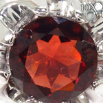 Mens Patterned Garnet & Silver Ring 31714 - Image 3