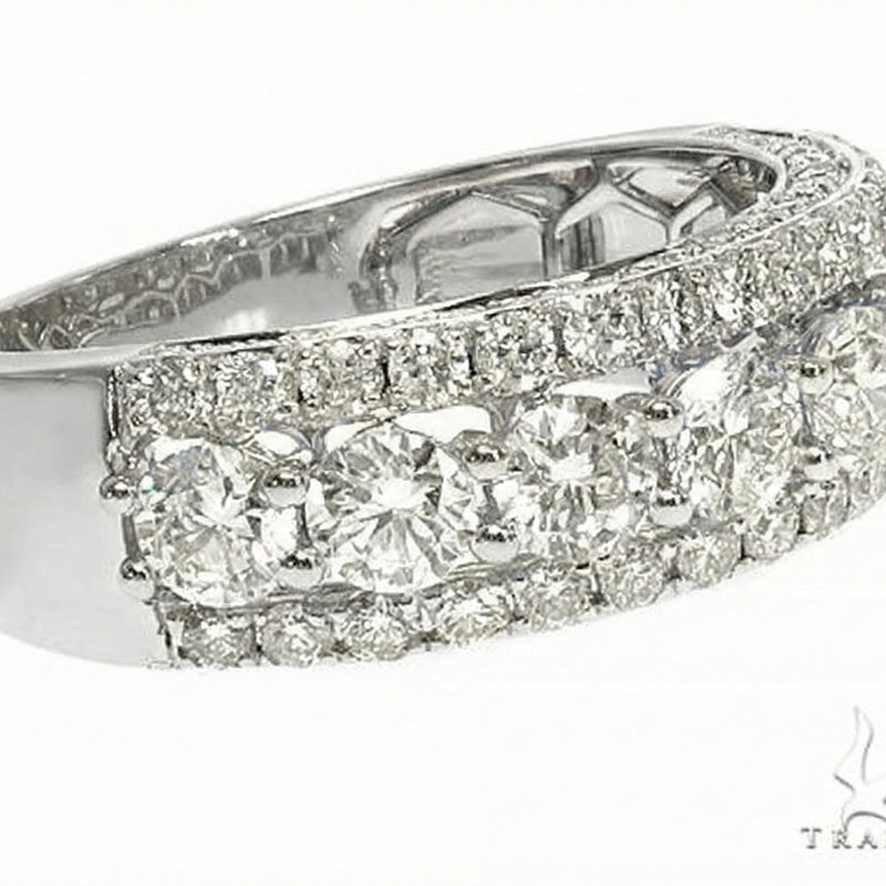 14K Gold 3 Row Diamond Ring 66174