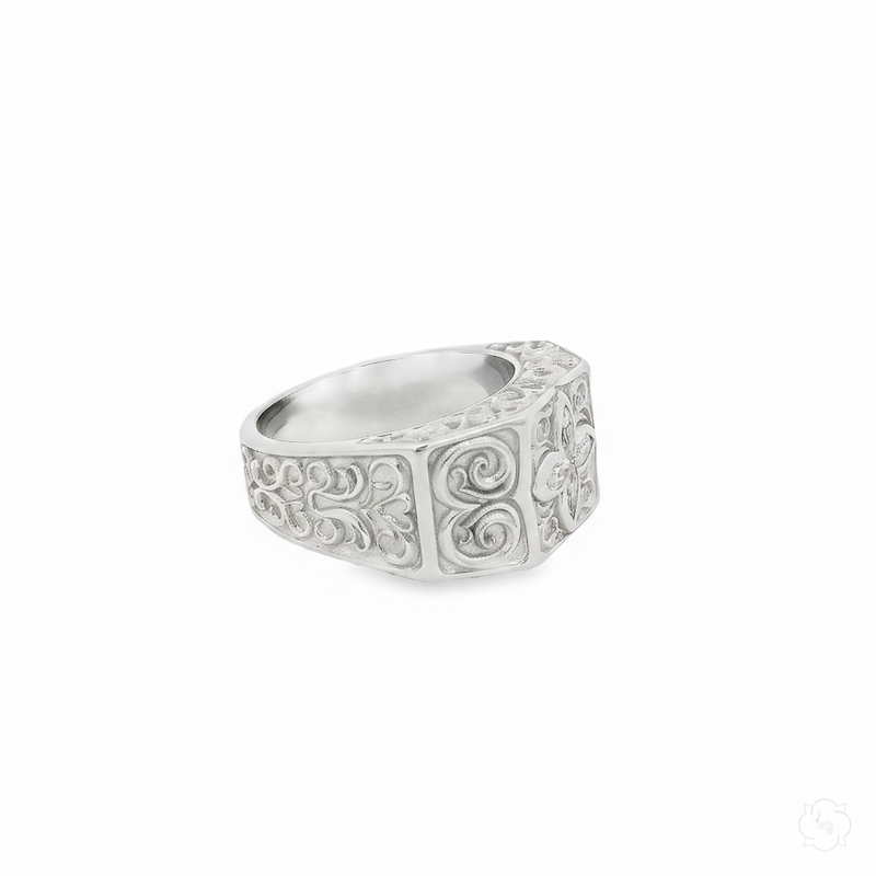 10K Gold Flower Filigree Style Design Lab-Grown Diamond Ring, photo 10 of 12