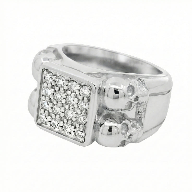 Double Skull Diamond Ring in 10K gold, view 9