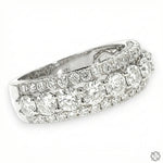 14K Gold 3 Row Diamond Ring 66174