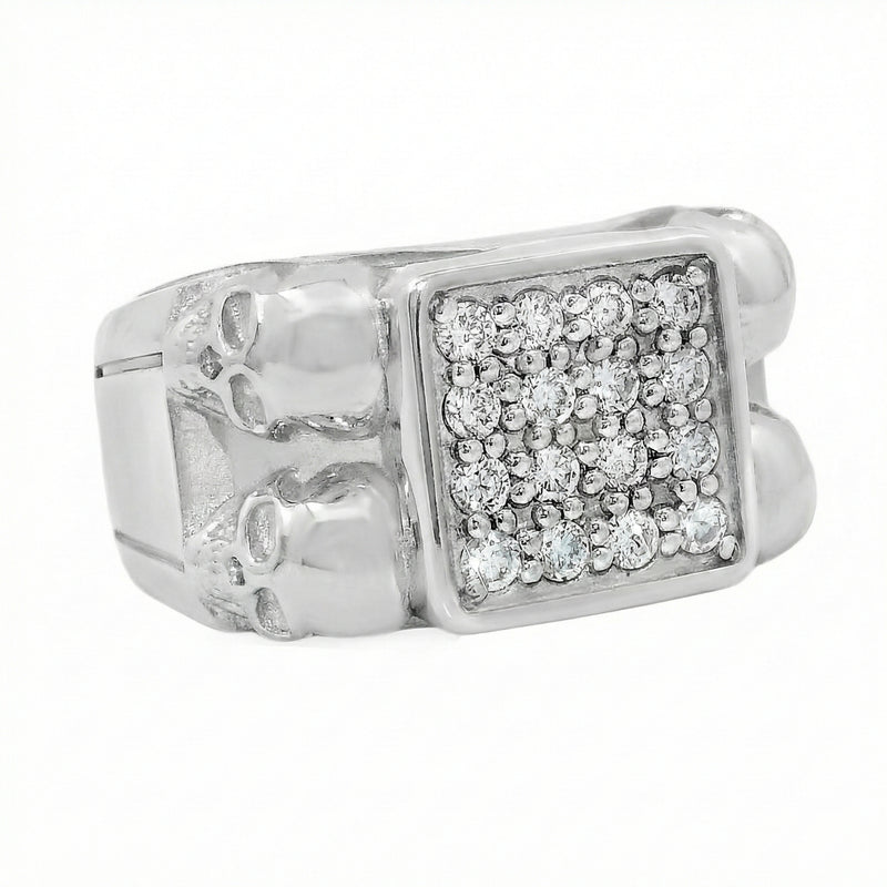 Double Skull Diamond Ring in 10K gold, view 10