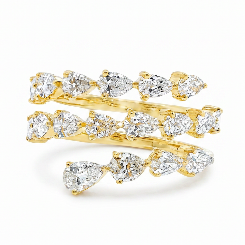 14K Pear Diamond Spiral Ring 71437