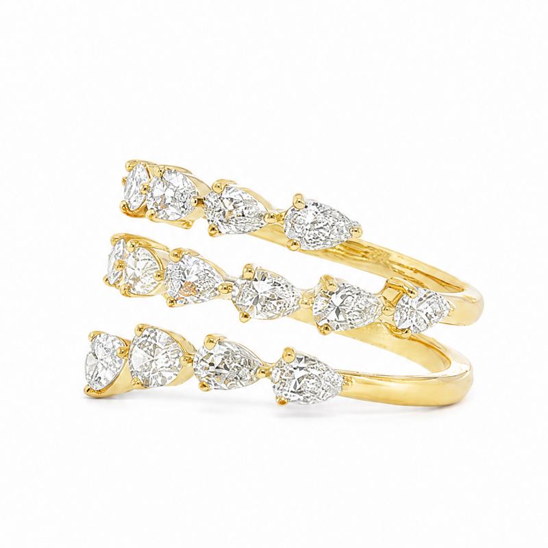 14K Pear Diamond Spiral Ring 71437