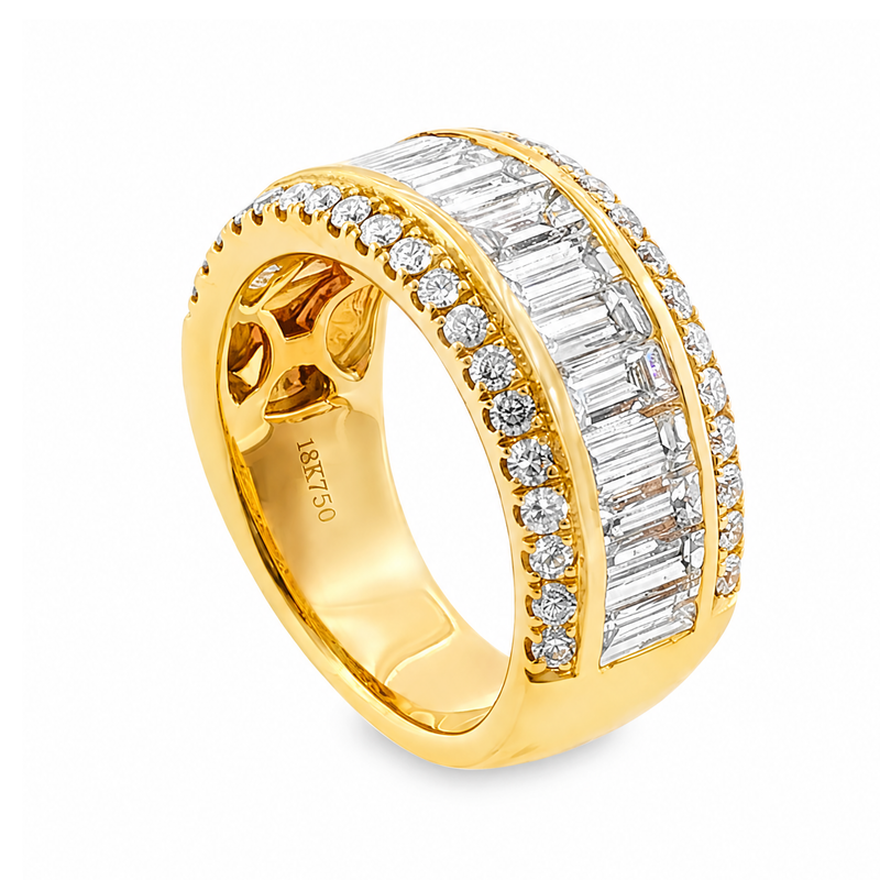 18k Gold Baguette Diamond Ring 67025
