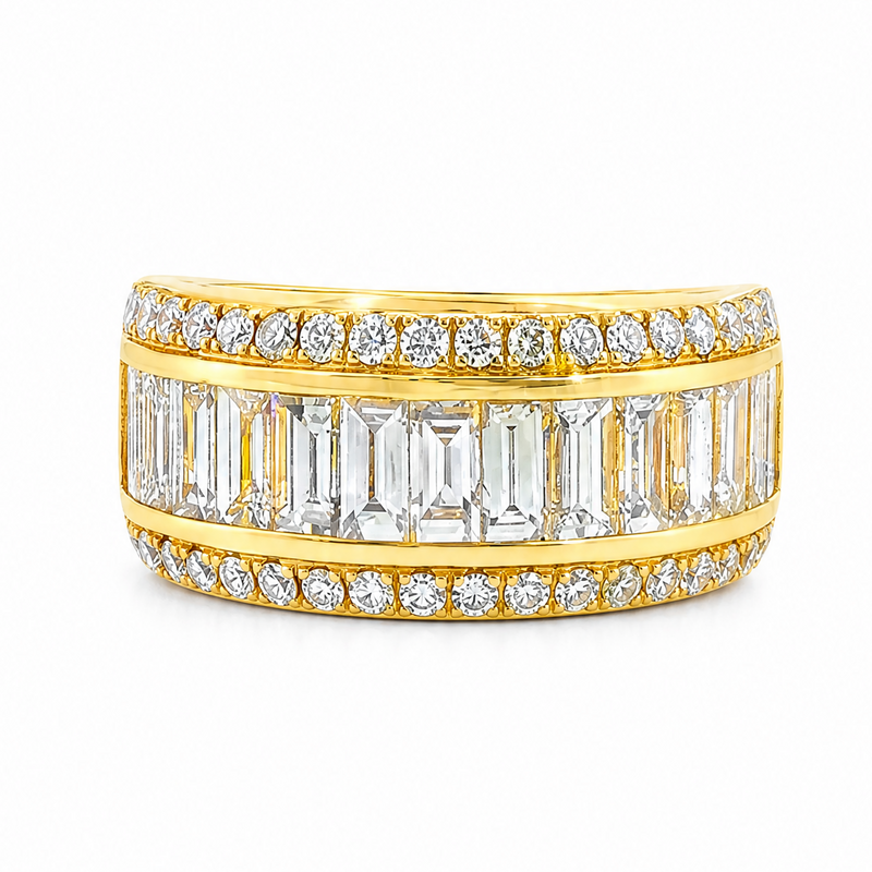18k Gold Baguette Diamond Ring 67025