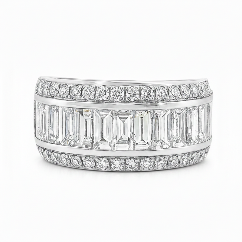 18k Gold Baguette Diamond Ring 67025