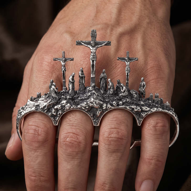 .925 Triple Cross 4-Finger Ring 71777