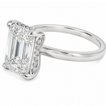 Solitaire Emerald Diamond Engagement Ring 70115