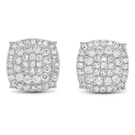 Cushion Sparkle Cluster Earrings 71158