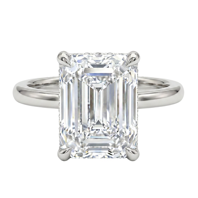 Solitaire Emerald Diamond Engagement Ring 70115