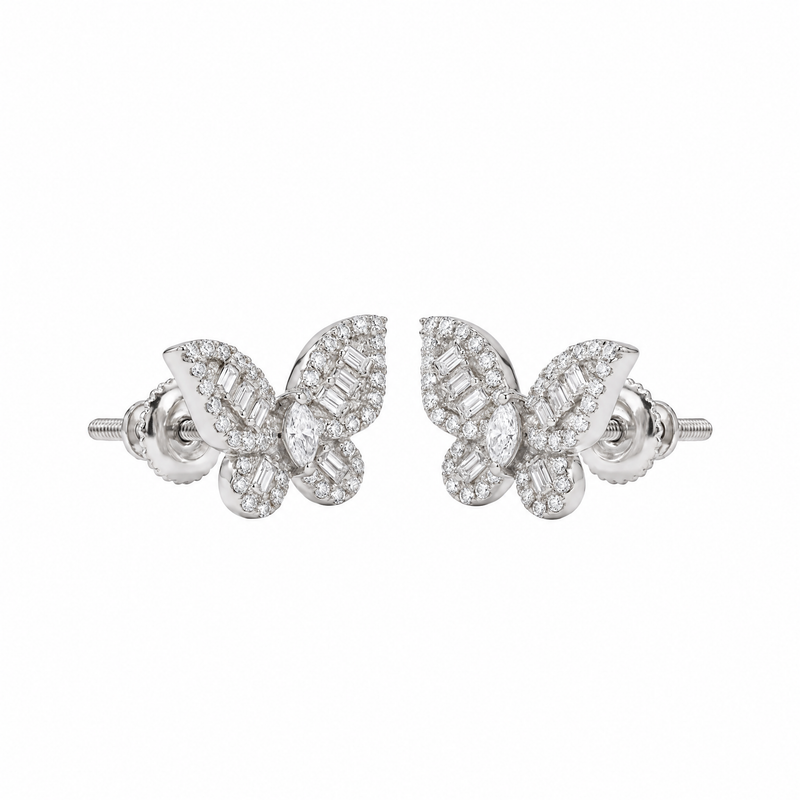 14K Gold Butterfly Luxe Diamond Earrings, photo 2 of 6