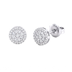 18K Gold Round Diamond Earrings 66804