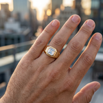 Asscher Solitaire Signet Ring 71599