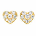 Heart Shape Cluster Diamond Stud Earrings  71115