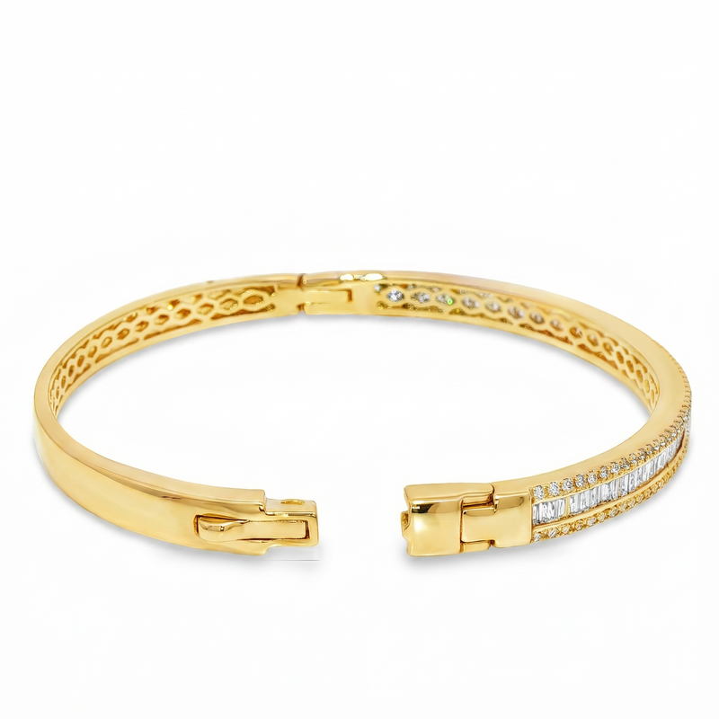 Baguette Line Diamond Bangle 71319