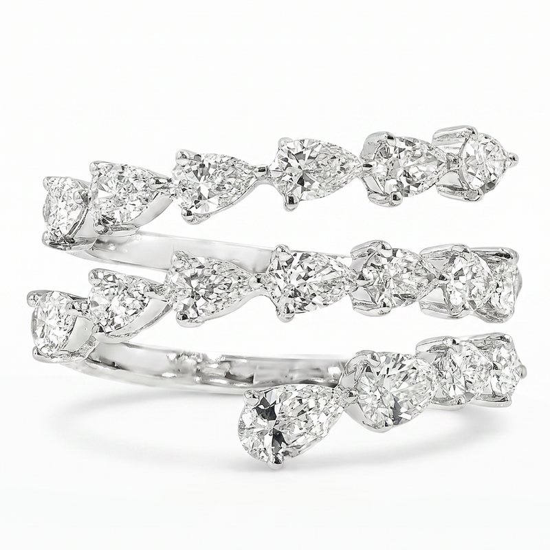 14K Pear Diamond Spiral Ring 71437