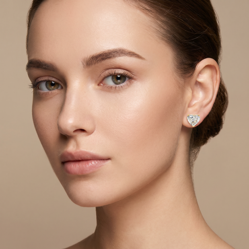Heart Shape Diamond Stud Earrings 4 Ct  71386